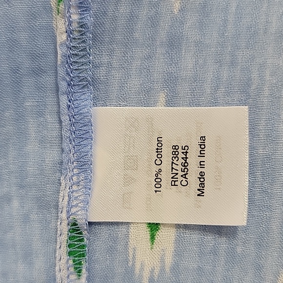 J. Crew Women's Blue White Green W/ Bow Accent Sleeveless Top, L NWT - Picture 6 of 7